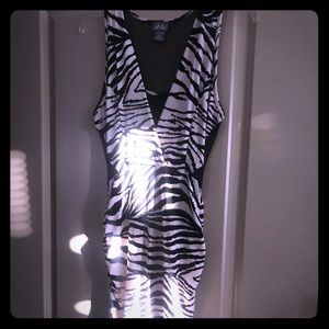 Zebra print back out dress